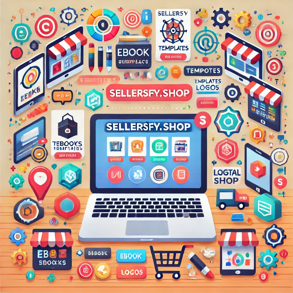 Illustration of selling digital products online on Sellersfy.shop